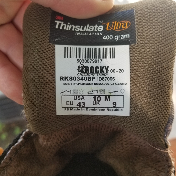 Rocky Outdoor Hiking Hunting Camping Gore-tex boots men's size 10 - Picture 8 of 9